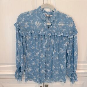 NWOT Zara Floral Blouse